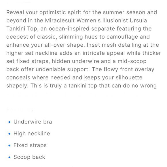 Miraclesuit Illusionist Ursula Underwire Tankini Top, DD Cup - Picture 16 of 16